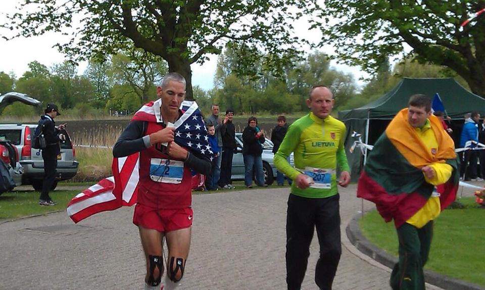 Flag-draped Runner